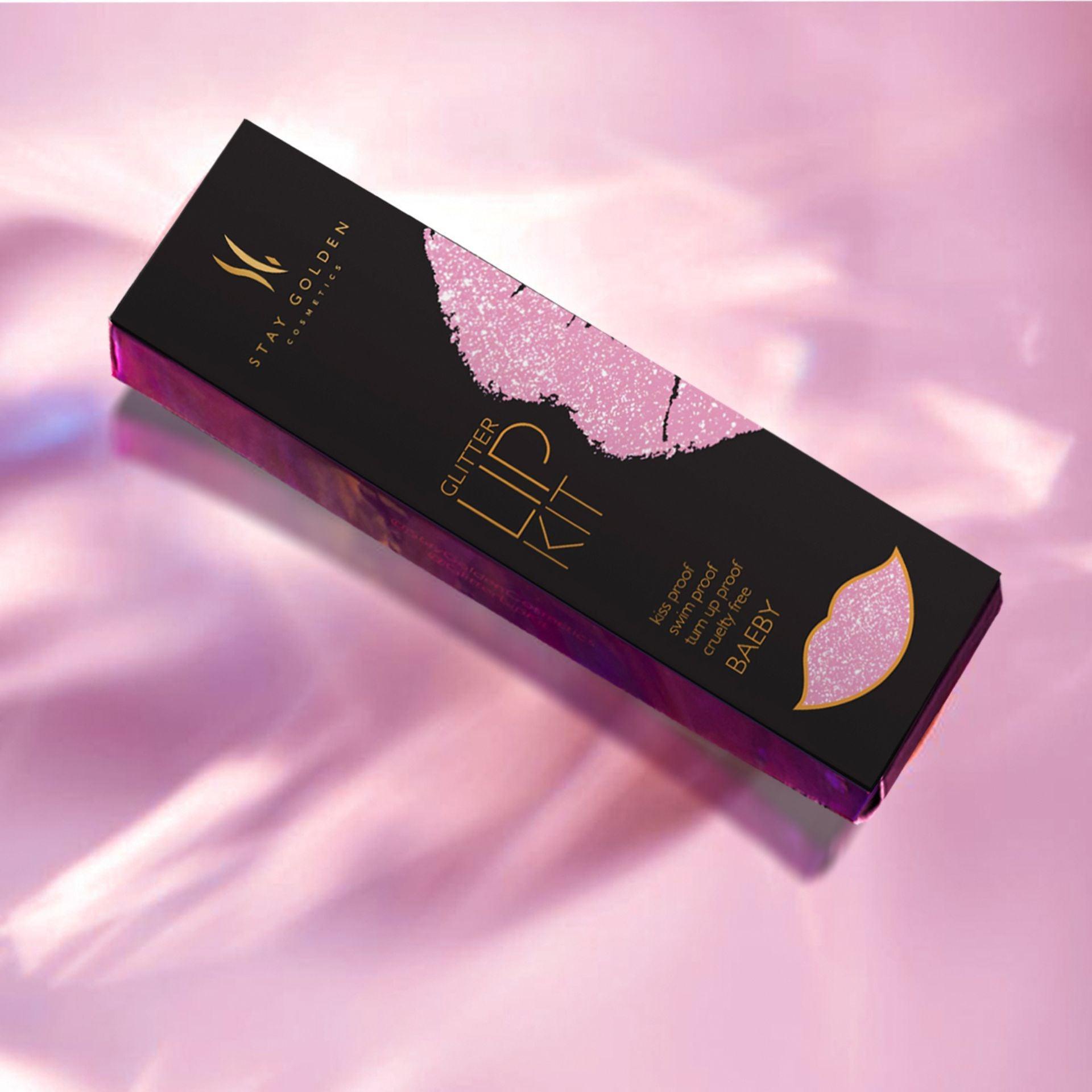 Baeby Glitter Lip Kit Stay Golden Cosmetics Kit de lèvres pailletées Baeby – Stay Golden Cosmetics