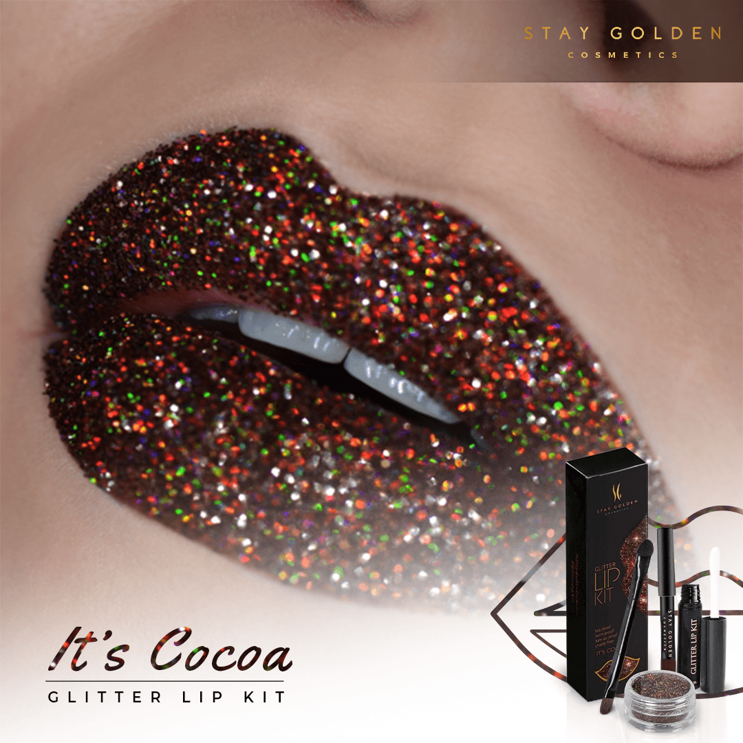 It's Cocoa Glitter Lip Kit without Lip Liner - Stay Golden Cosmetics