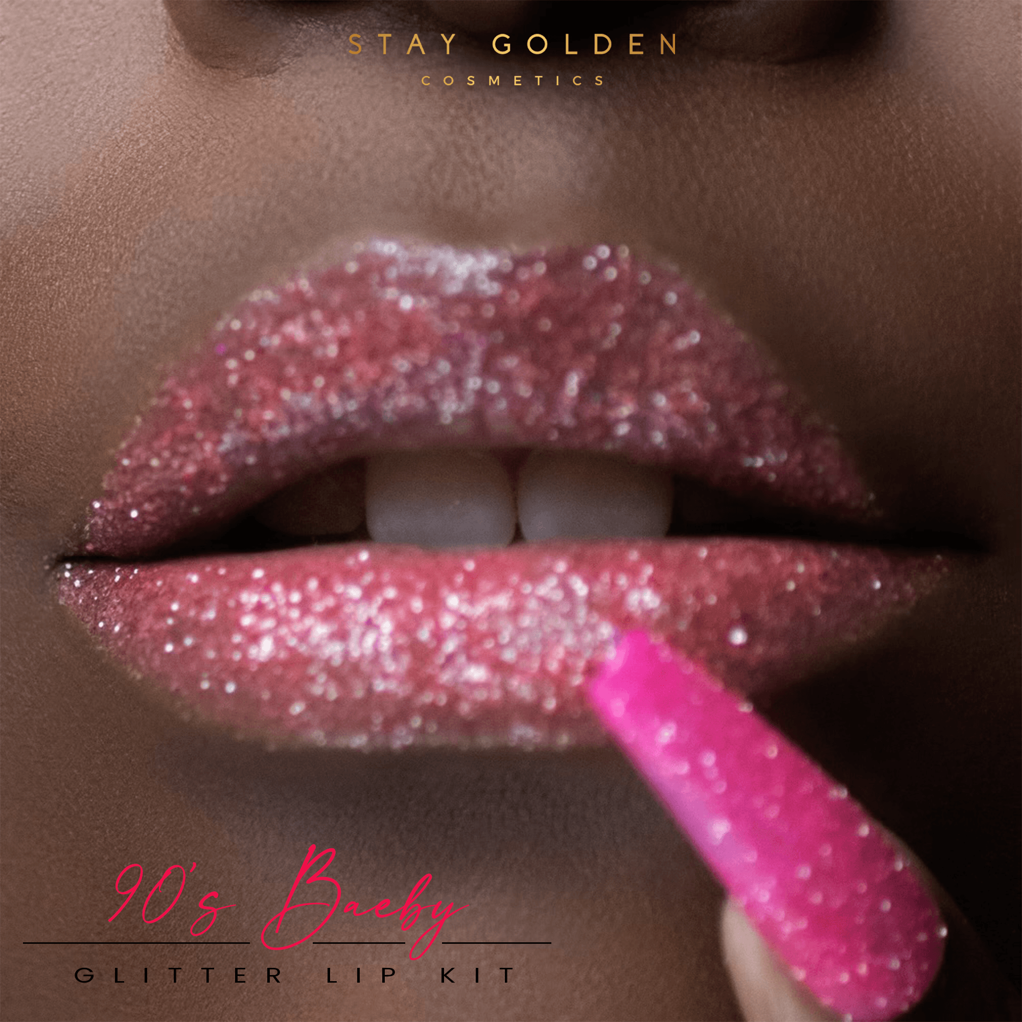 Golden Cosmetics Glitter Lip Kit In Baeby 90's Baeby Glitter Lip Kit 2.0 – Stay Golden Cosmetics