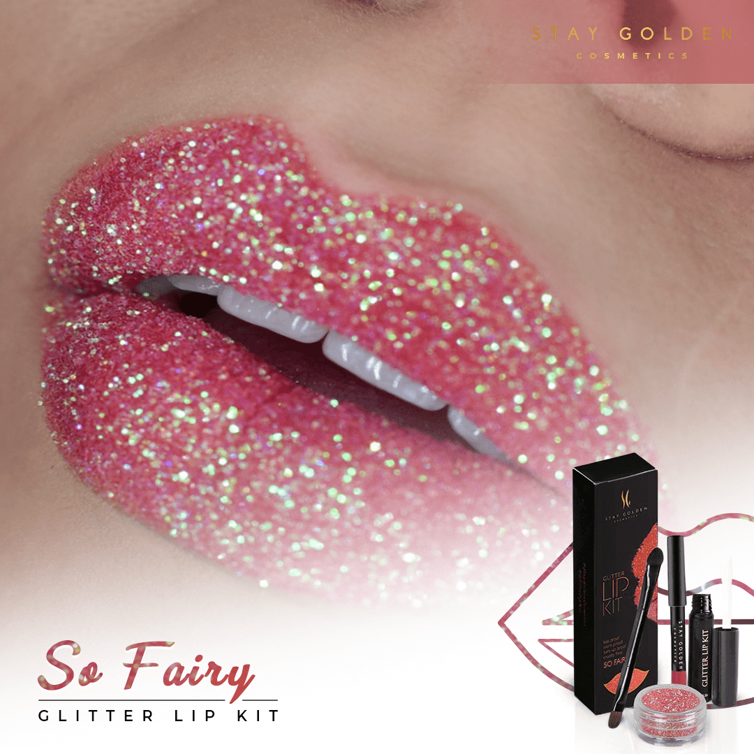 So Fairy Glitter Lip Kit - Smudge & Kiss Proof - Stay Golden Cosmetics